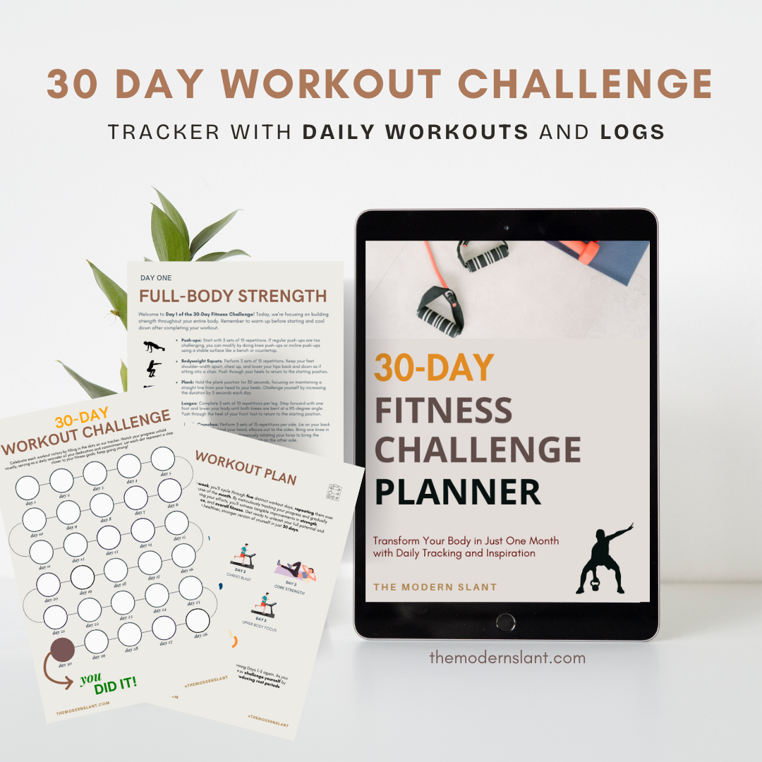 30-Day Workout Challenge Digital & Printable Planner